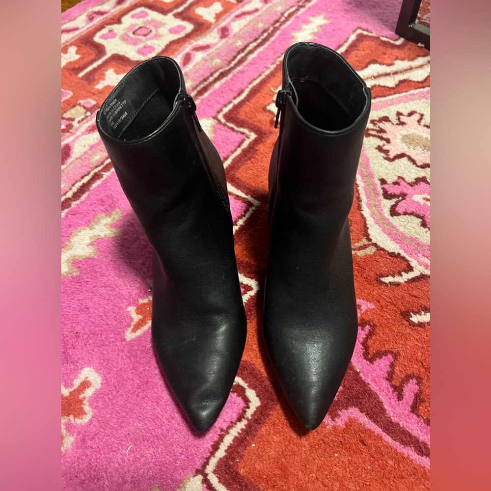 Bar III Black Leather Booties size 6